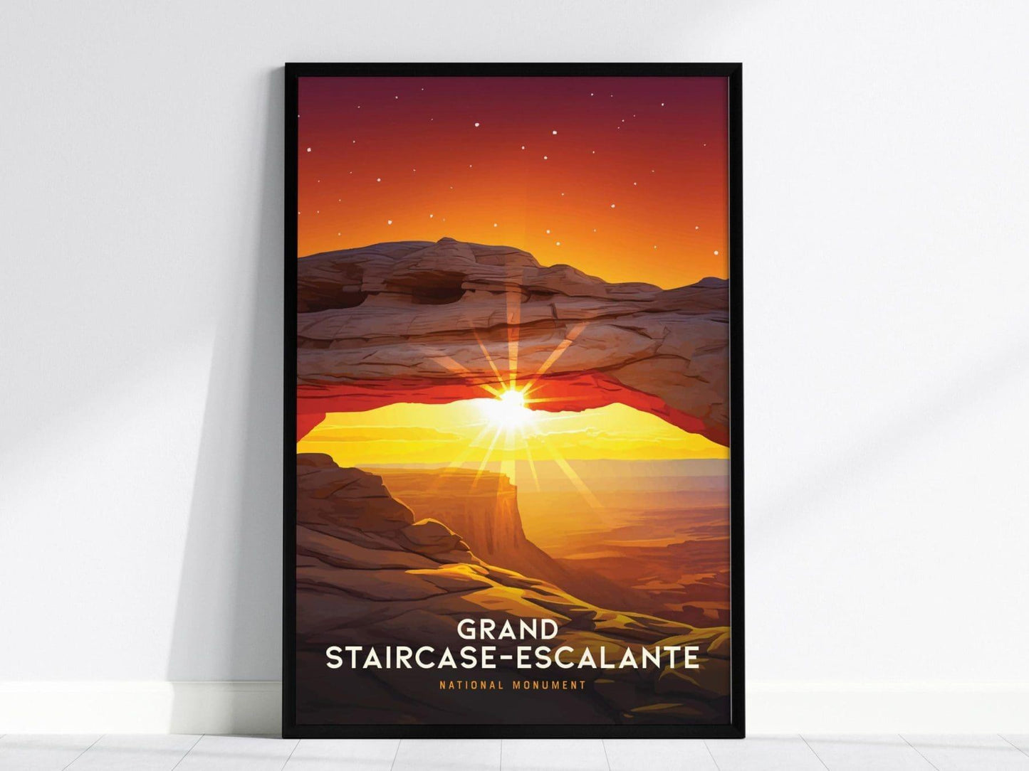 Grand Staircase–Escalante National Monument, Utah Poster – Stunning Sunset Arch at Dusk, Available Framed/Unframed, Gift for Conservationist - Swell Scenes
