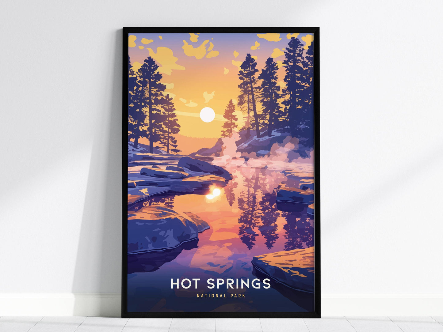 Hot Springs National Park Arkansas Bathhouse Row Hiker Print Wall Art