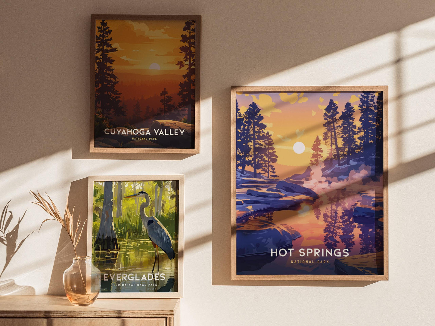 Hot Springs National Park Arkansas Bathhouse Row Hiker Print Wall Art
