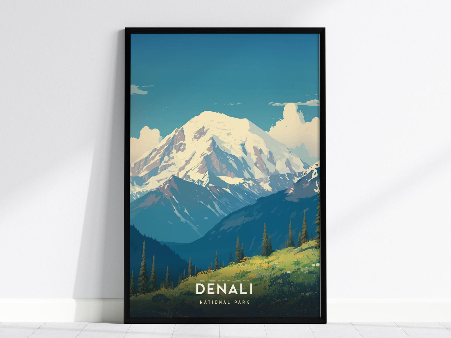 Denali National Park Alaska Hiker Print Wall Art