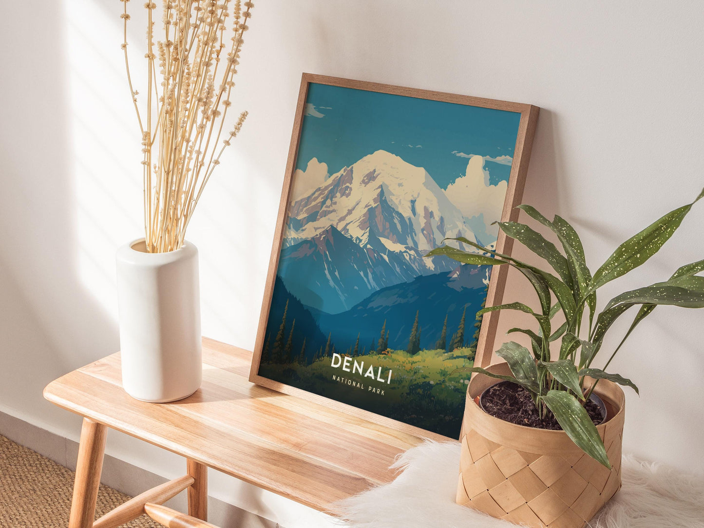 Denali National Park Alaska Hiker Print Wall Art