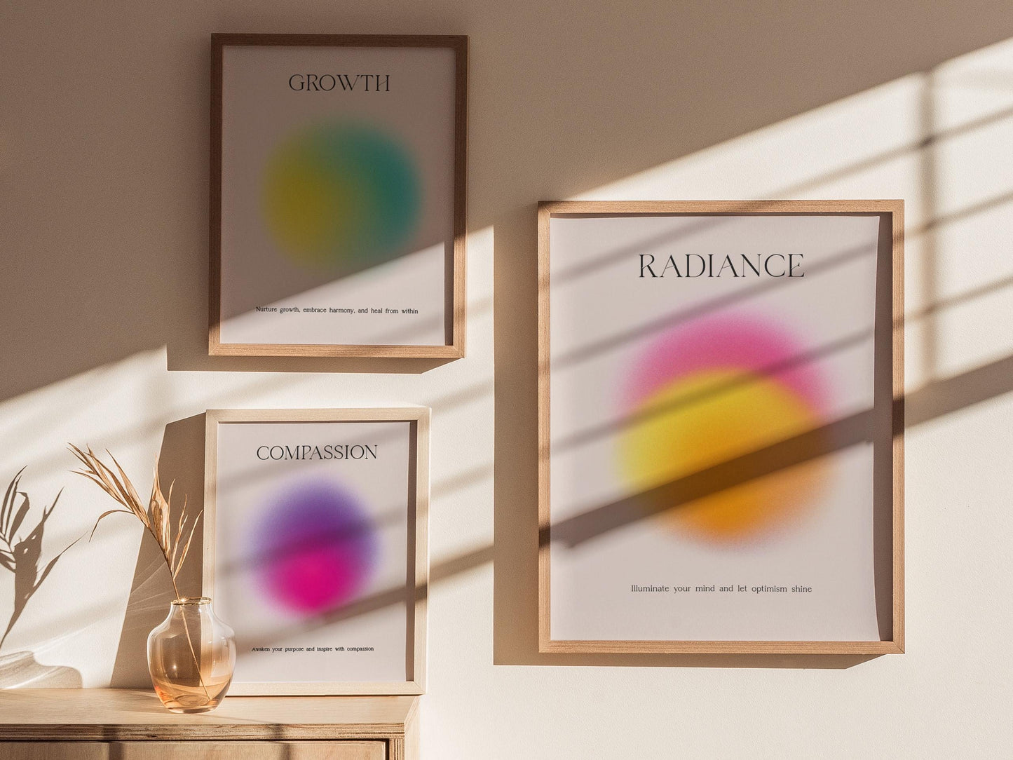Radiance Aura Vibrant Minimalist Framed Abstract Design Print Wall Art