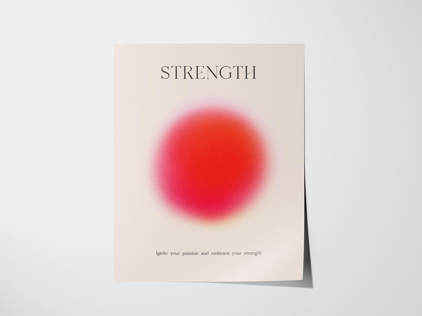 Strength Aura Bold Minimalist Framed Abstract Design Motivational Print Wall Art