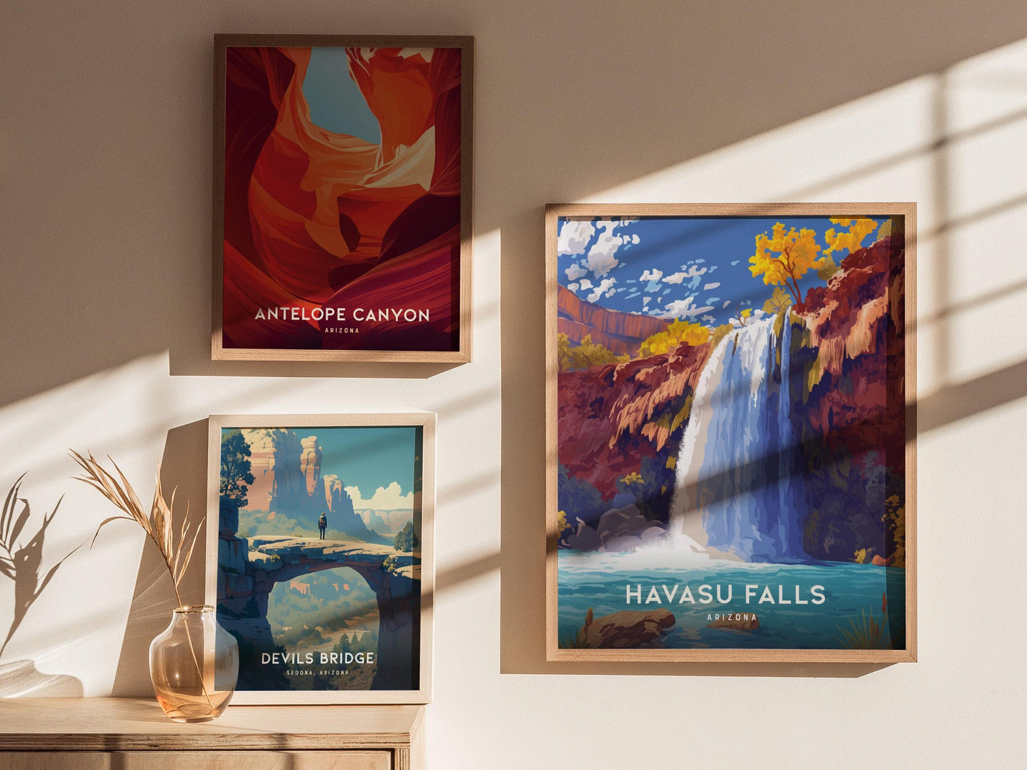 Havasu Falls Arizona Waterfall Framed Travel Print Wall Art