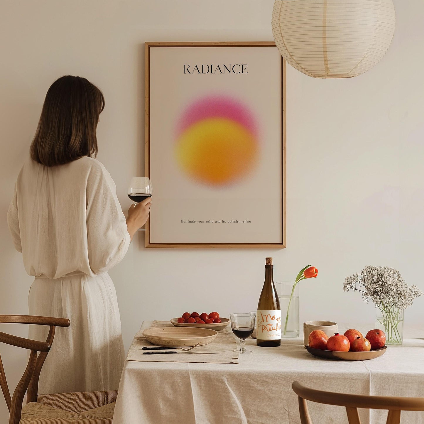 Radiance Aura Vibrant Minimalist Framed Abstract Design Print Wall Art