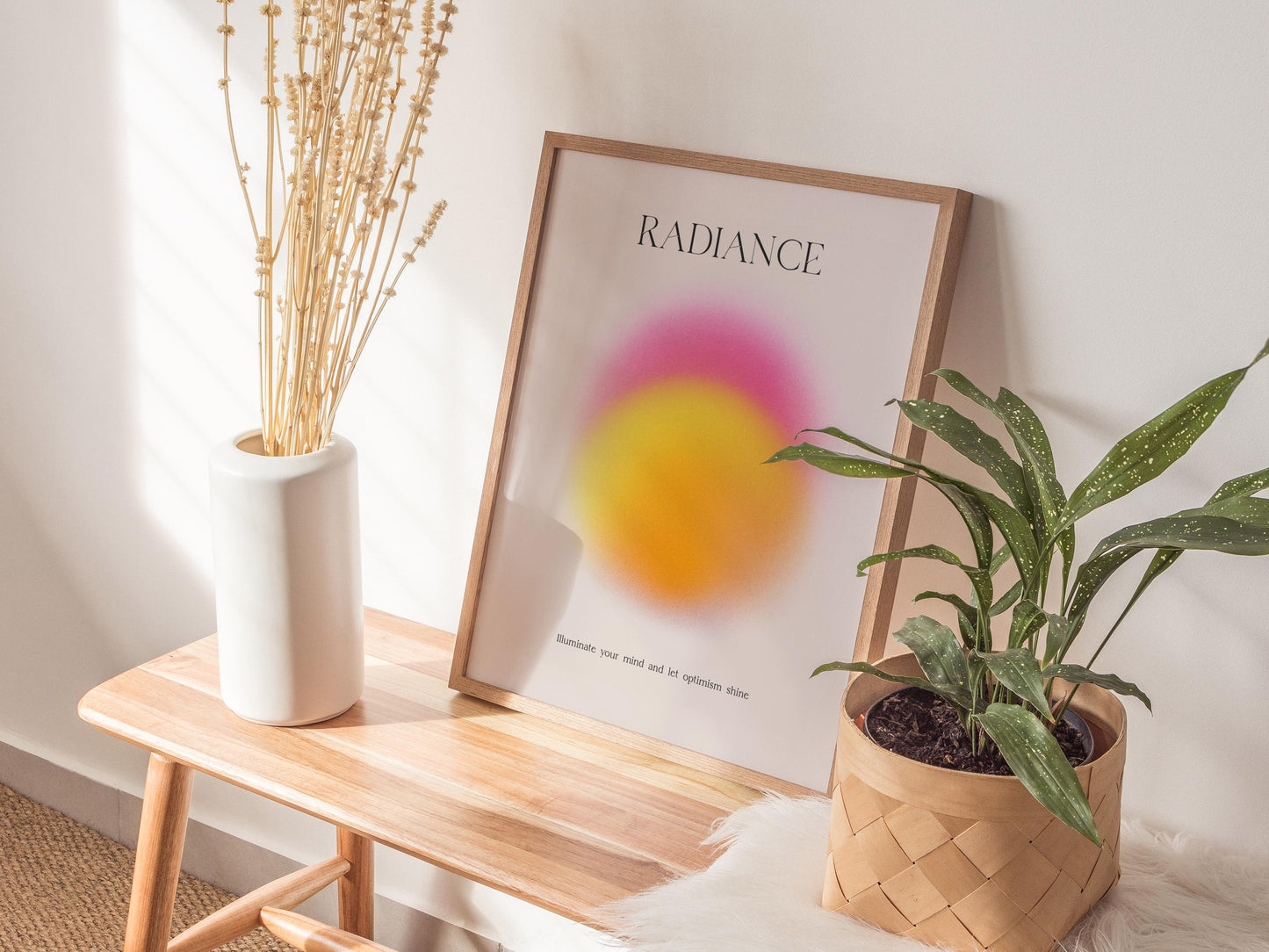 Radiance Aura Vibrant Minimalist Framed Abstract Design Print Wall Art