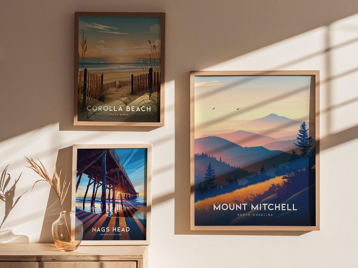Mount Mitchell North Carolina Hiker Framed Unframed Travel Print Wall Art