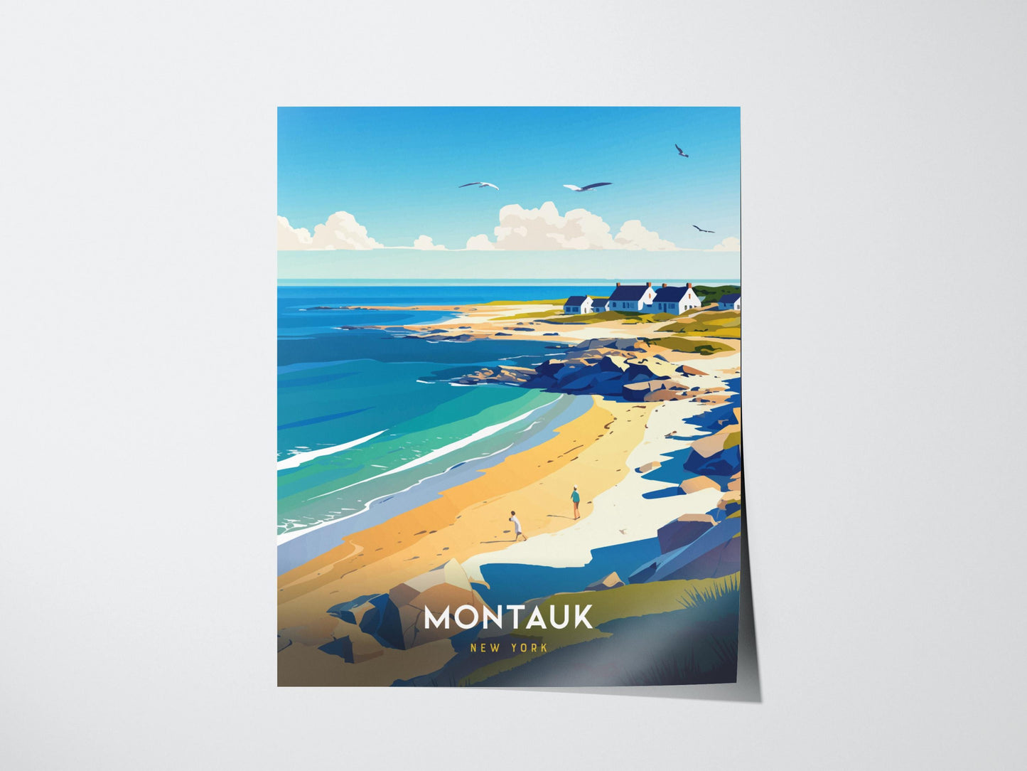 Montauk New York Coastal Beach Decor Travel Print Wall Art
