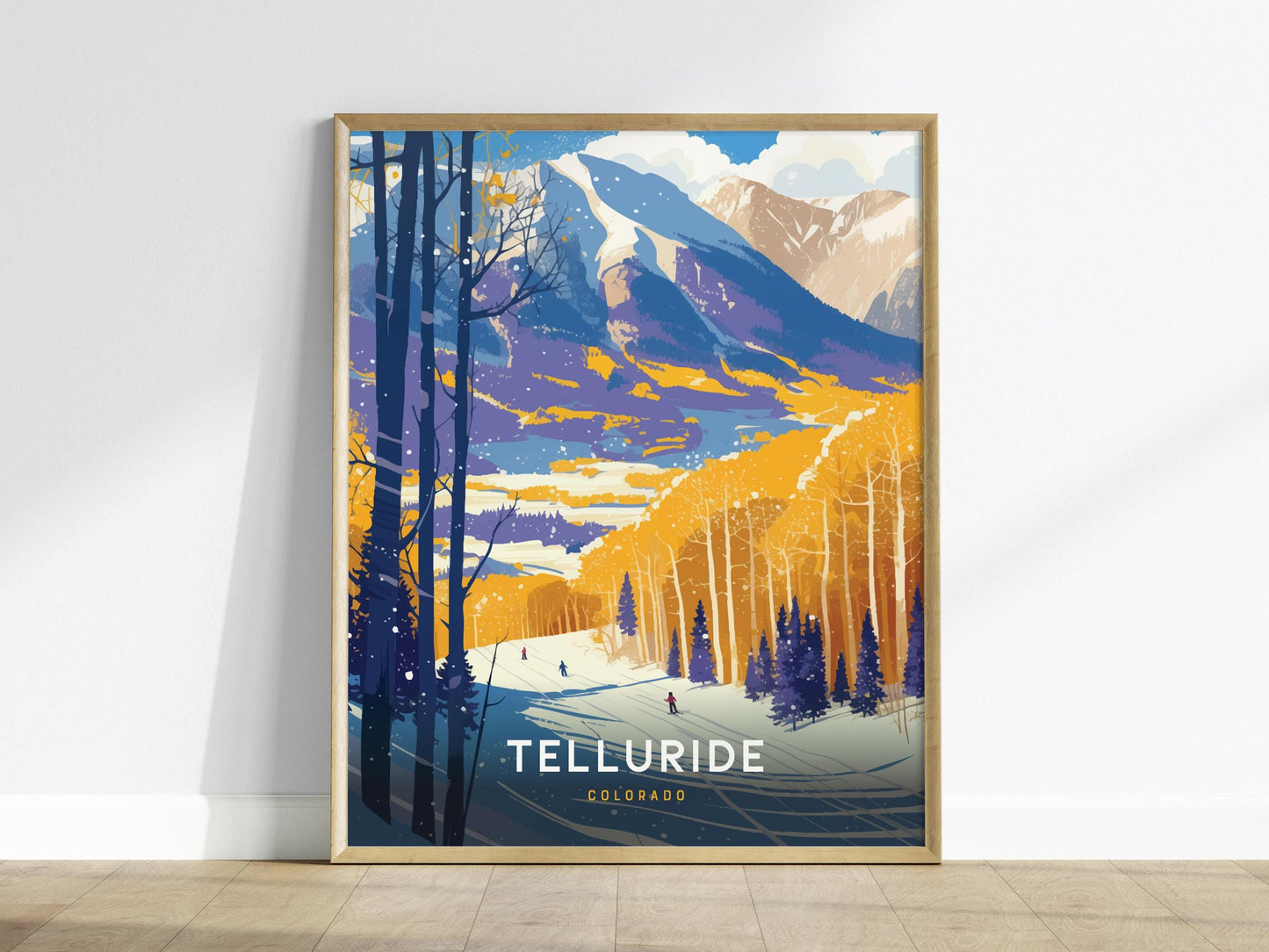 Telluride Ski Resort Colorado Vintage Skiing Wall Art