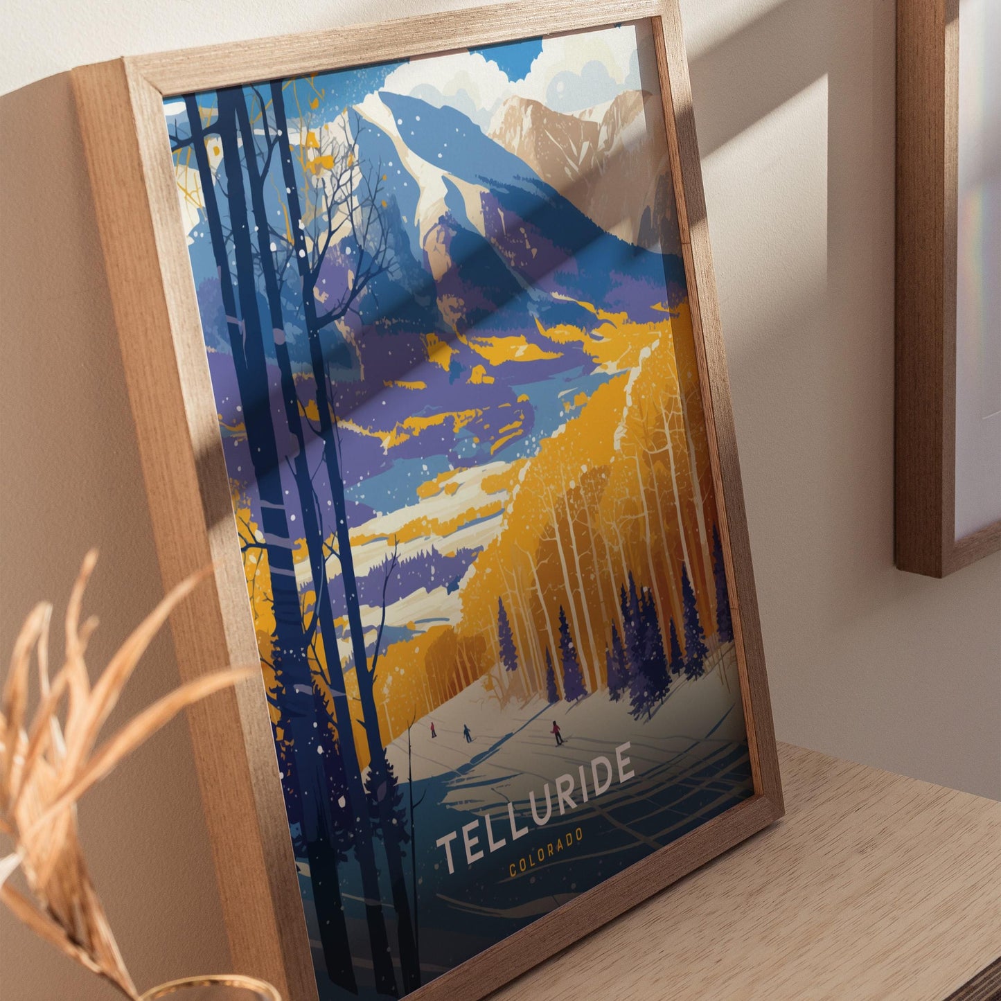 Telluride Ski Resort Colorado Vintage Skiing Wall Art