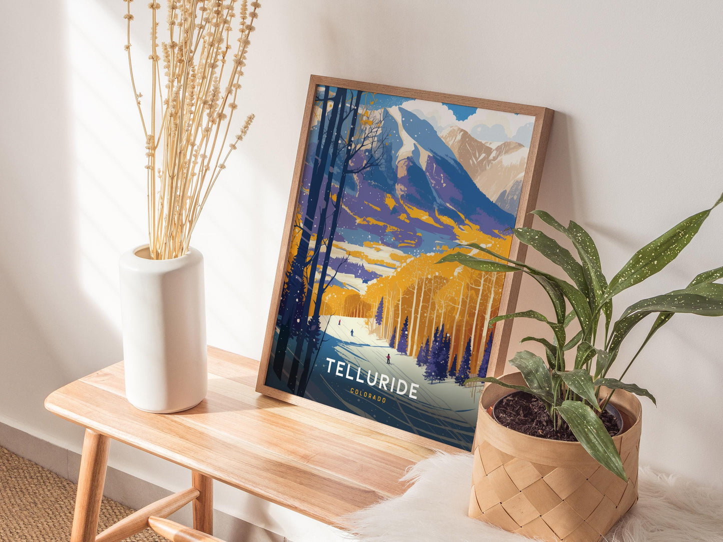 Telluride Ski Resort Colorado Vintage Skiing Wall Art