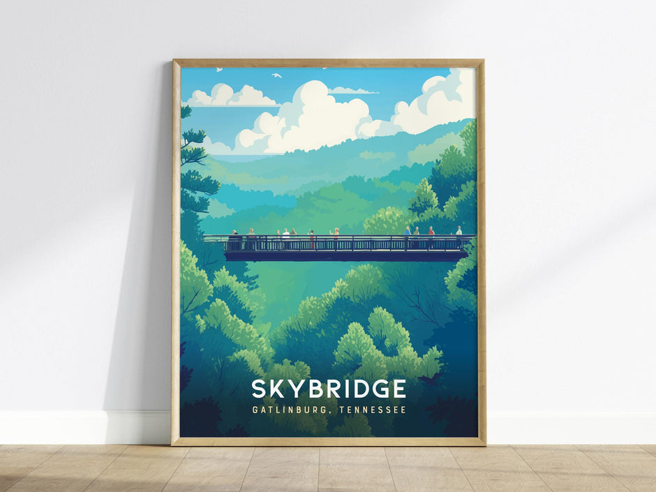 Gatlinburg SkyBridge Great Smoky Mountains Hiker Wall Art