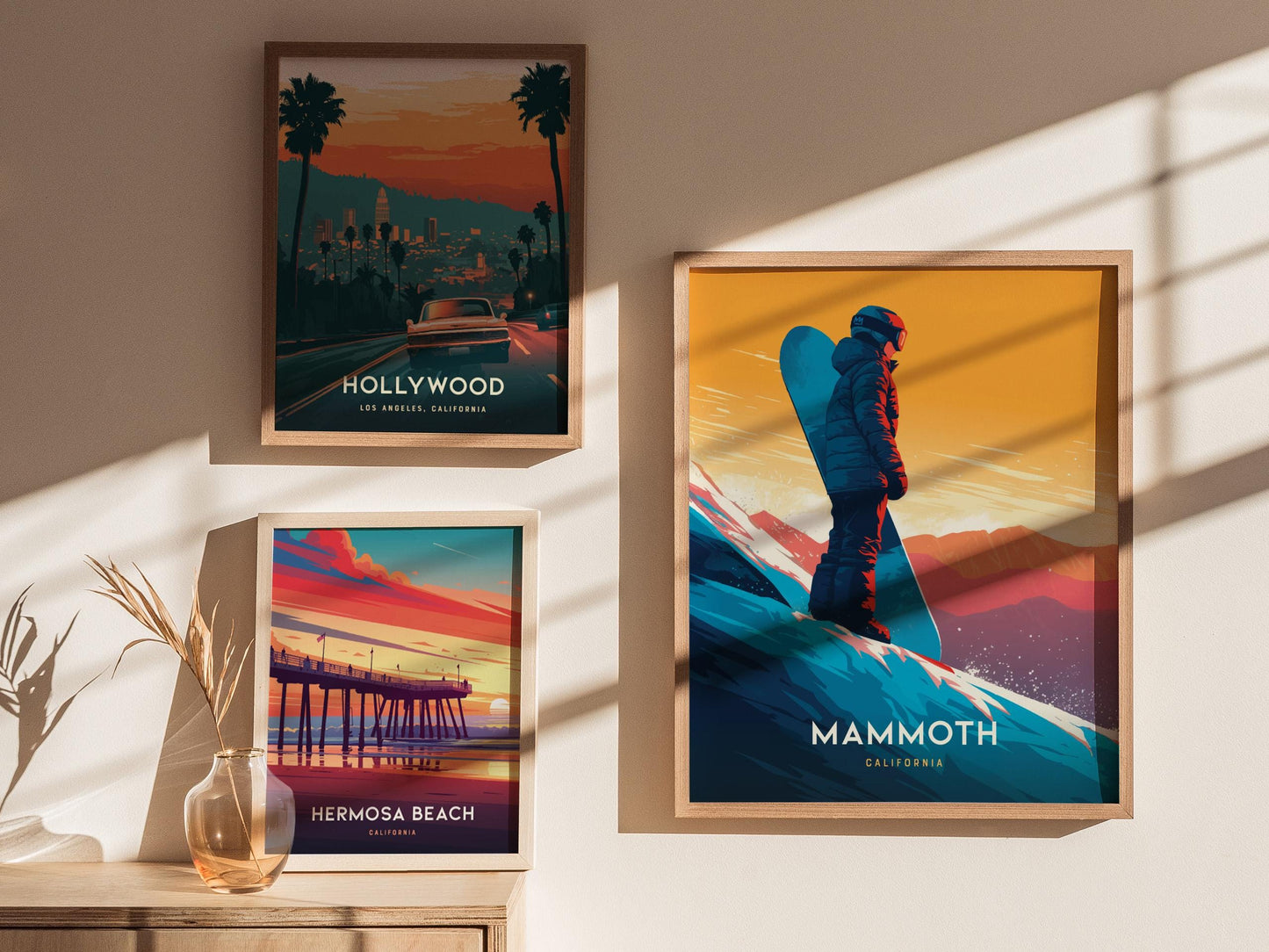 Mammoth Mountain California Iconic Snowboard & Ski Wall Art