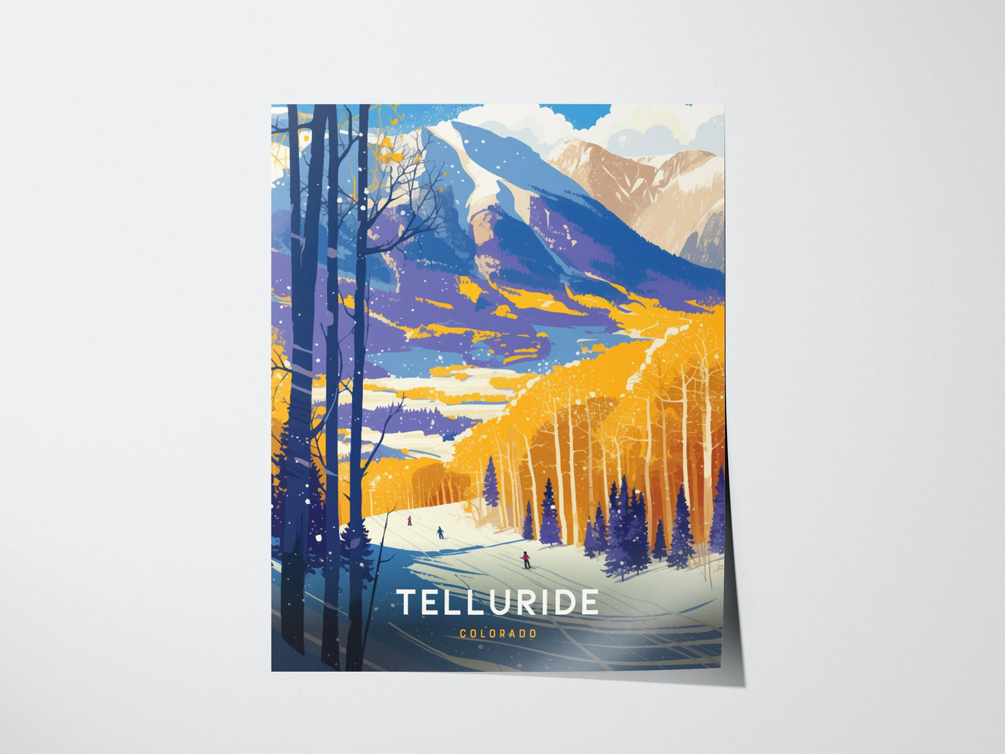 Telluride Ski Resort Colorado Vintage Skiing Wall Art