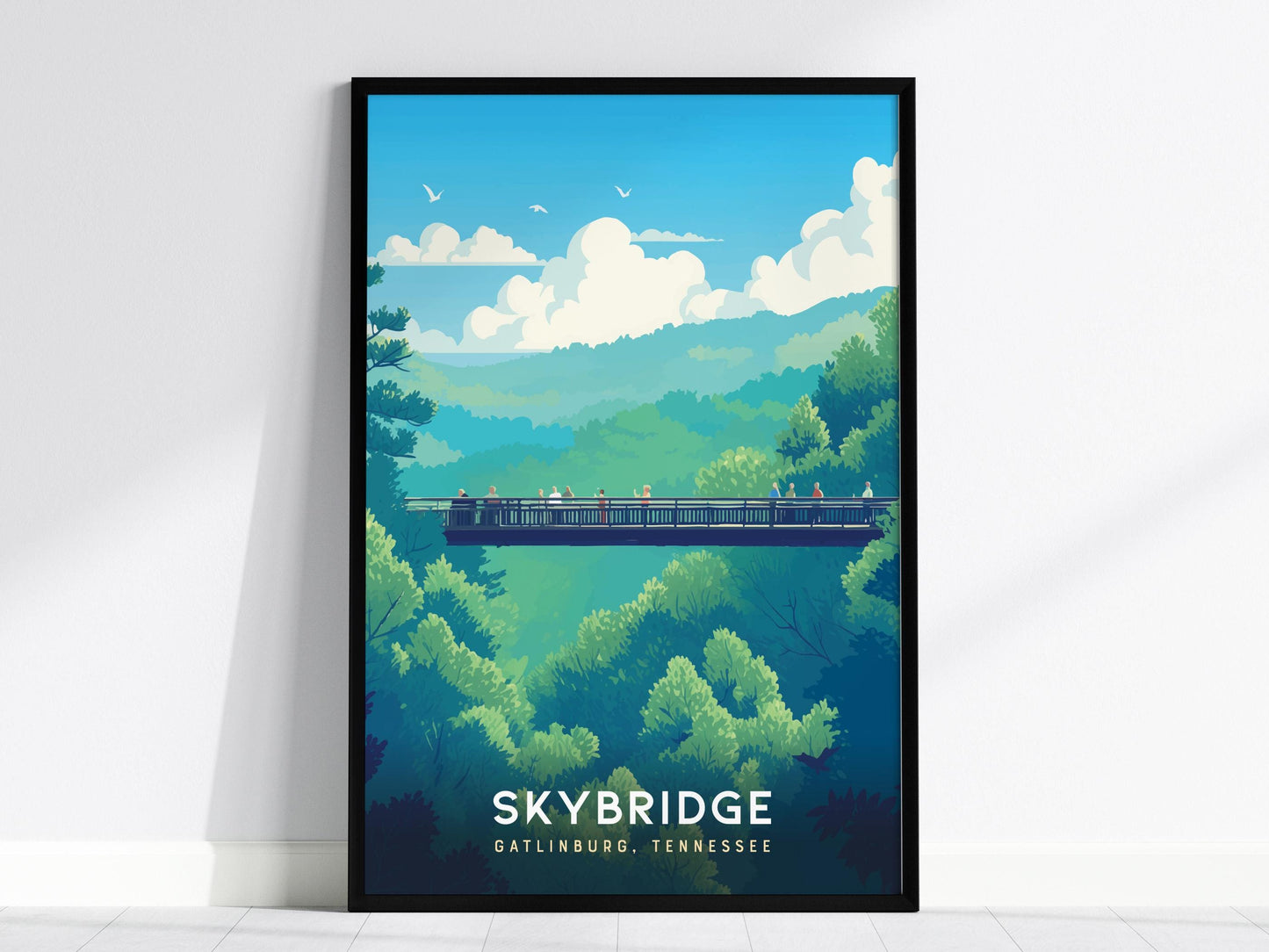 Gatlinburg SkyBridge Great Smoky Mountains Hiker Wall Art
