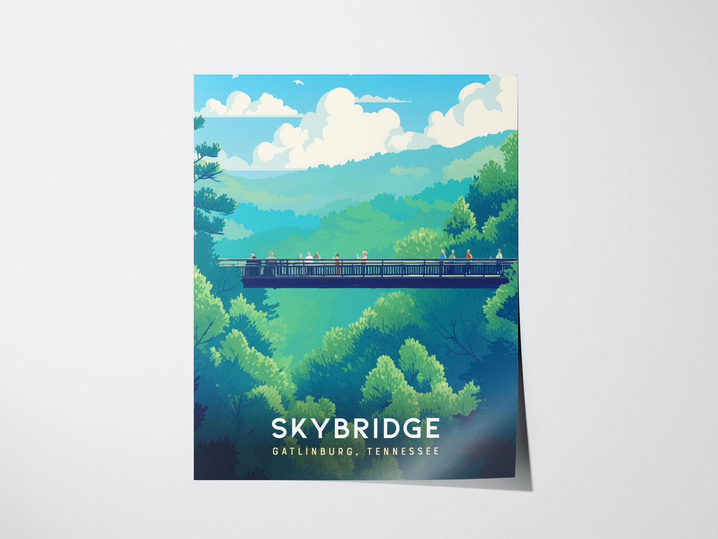 Gatlinburg SkyBridge Great Smoky Mountains Hiker Wall Art