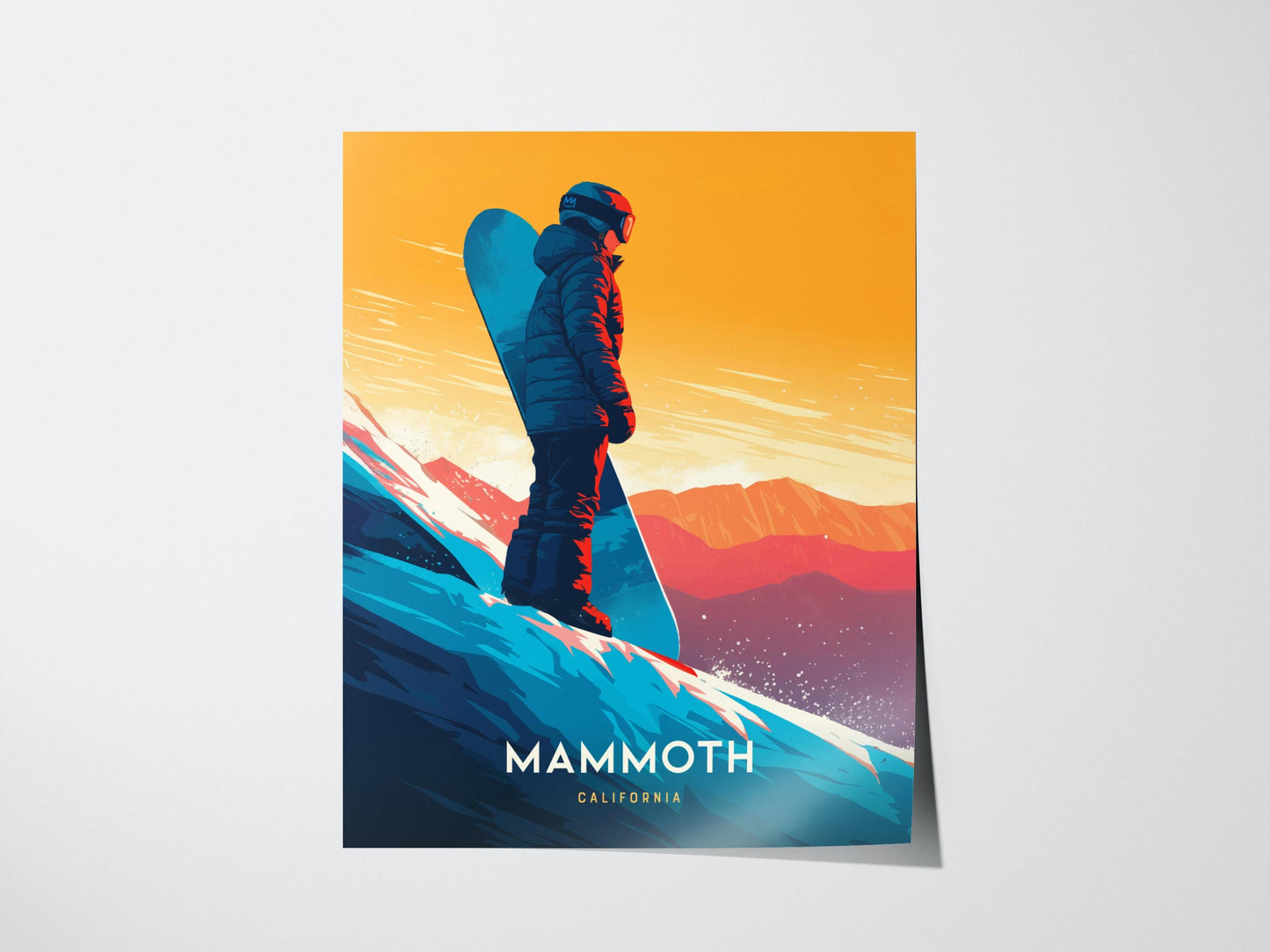 Mammoth Mountain California Iconic Snowboard & Ski Wall Art