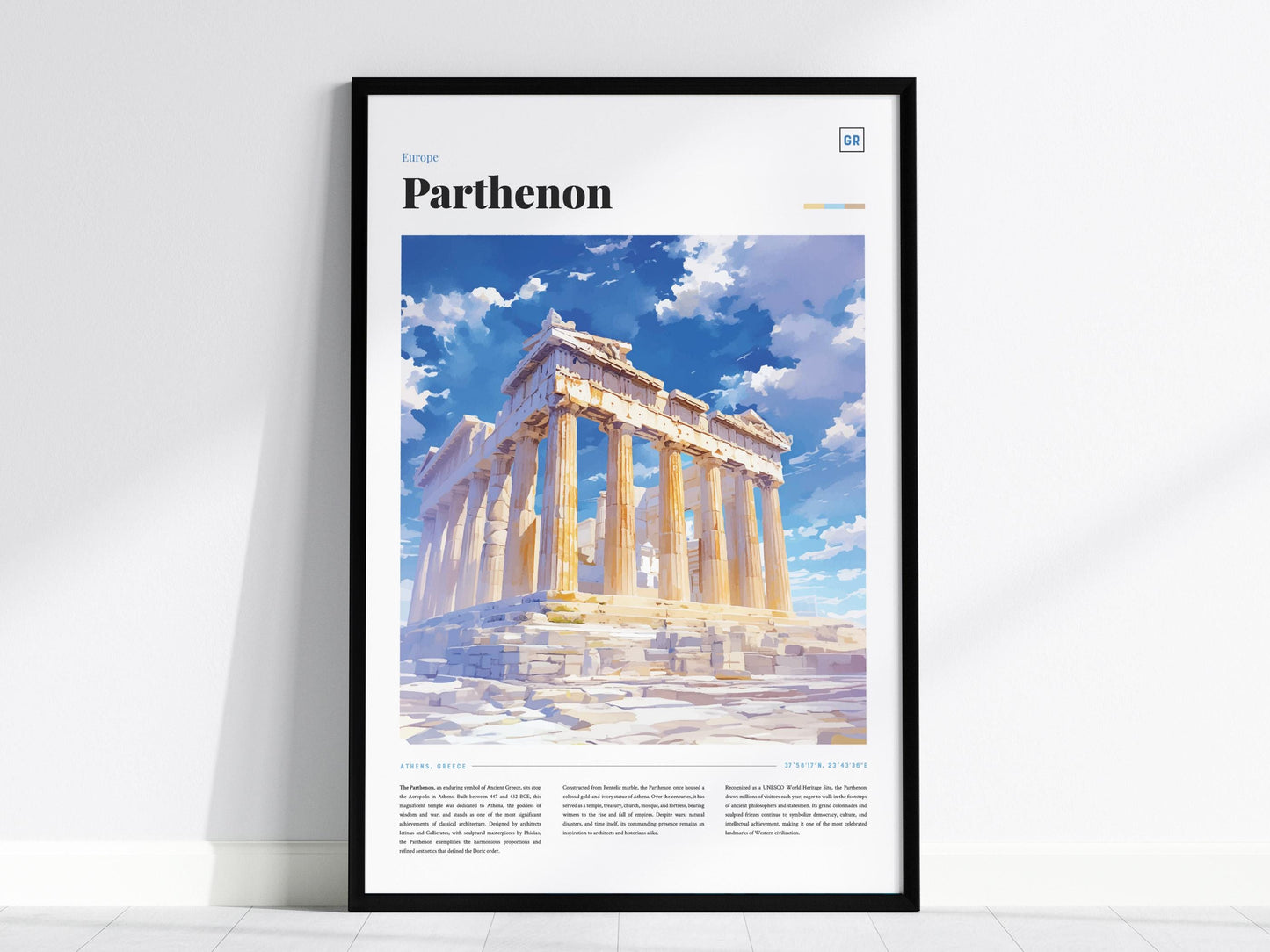 Parthenon Athens Greece Ancient Greek Temple Architecture Wall Art
