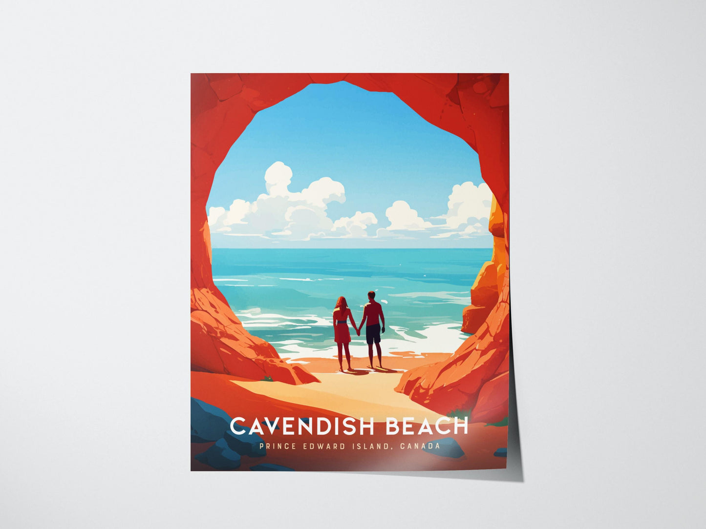 Cavendish Beach Prince Edward Island Anne of Green Gables Canada Coastal Framed Unframed Travel Print Wall Art