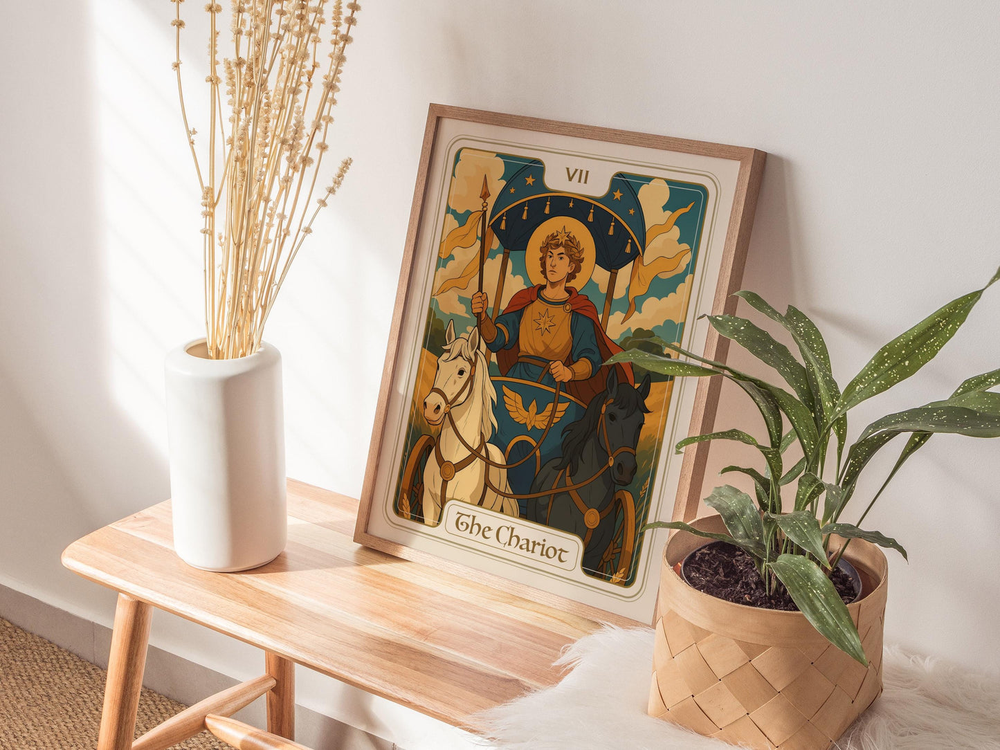 The Chariot Tarot Poster | Major Arcana Card VII | Victory Willpower Wall Art