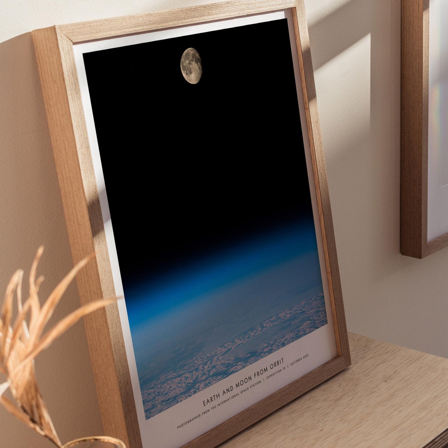 Earth and Moon Orbit NASA ISS Expedition Space Art Print