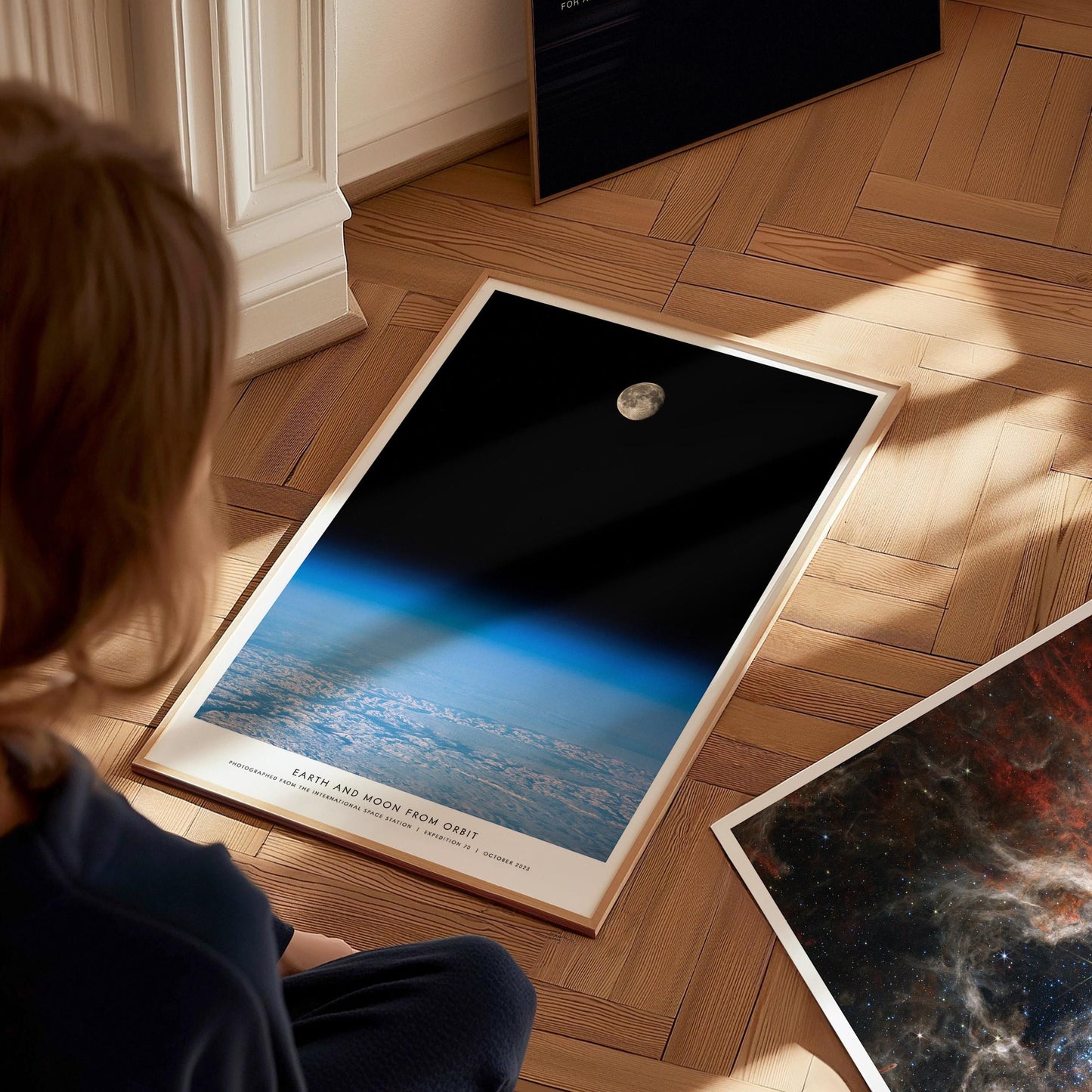 Earth and Moon Orbit NASA ISS Expedition Space Art Print