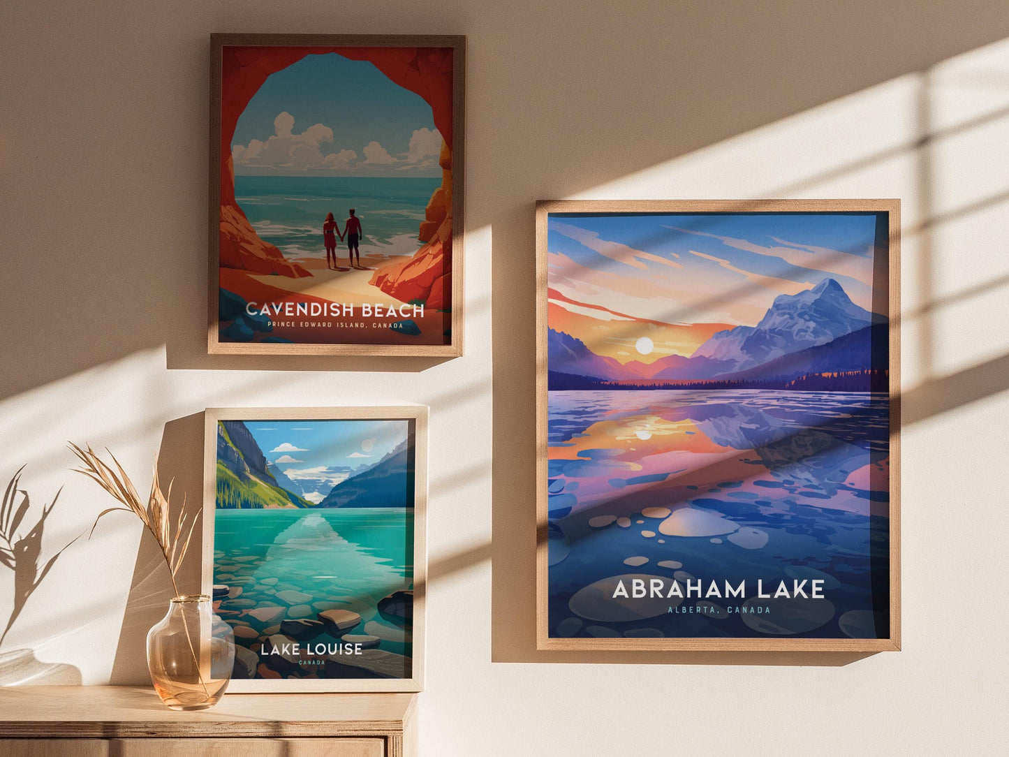 Abraham Lake Canada Frozen Bubbles Alberta Coastal Landscape Framed Unframed Travel Print Wall Art