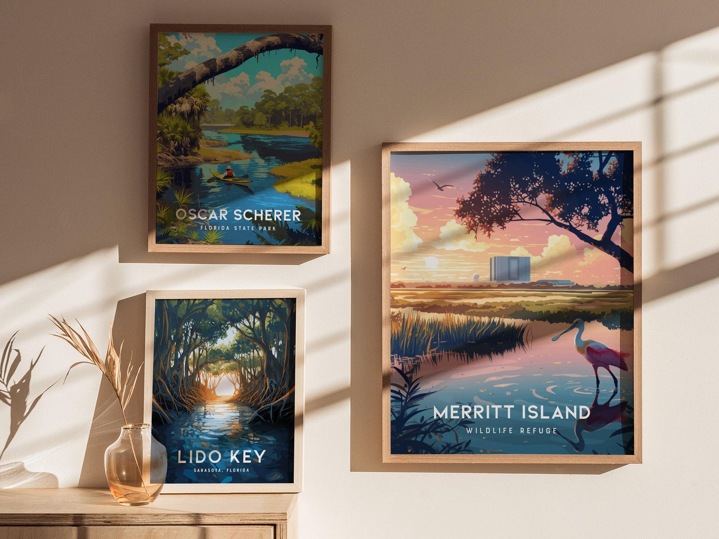 Merritt Island Wildlife Refuge Florida NASA Space Coast Framed Travel Print Wall Art