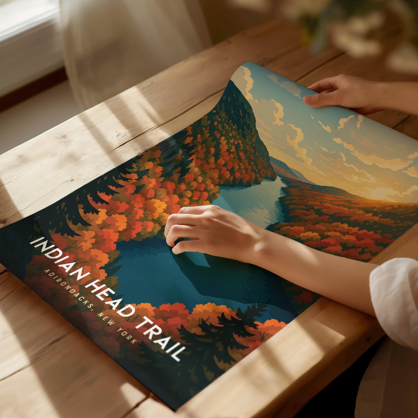 Indian Head Trail Adirondacks New York Framed Travel Print Wall Art