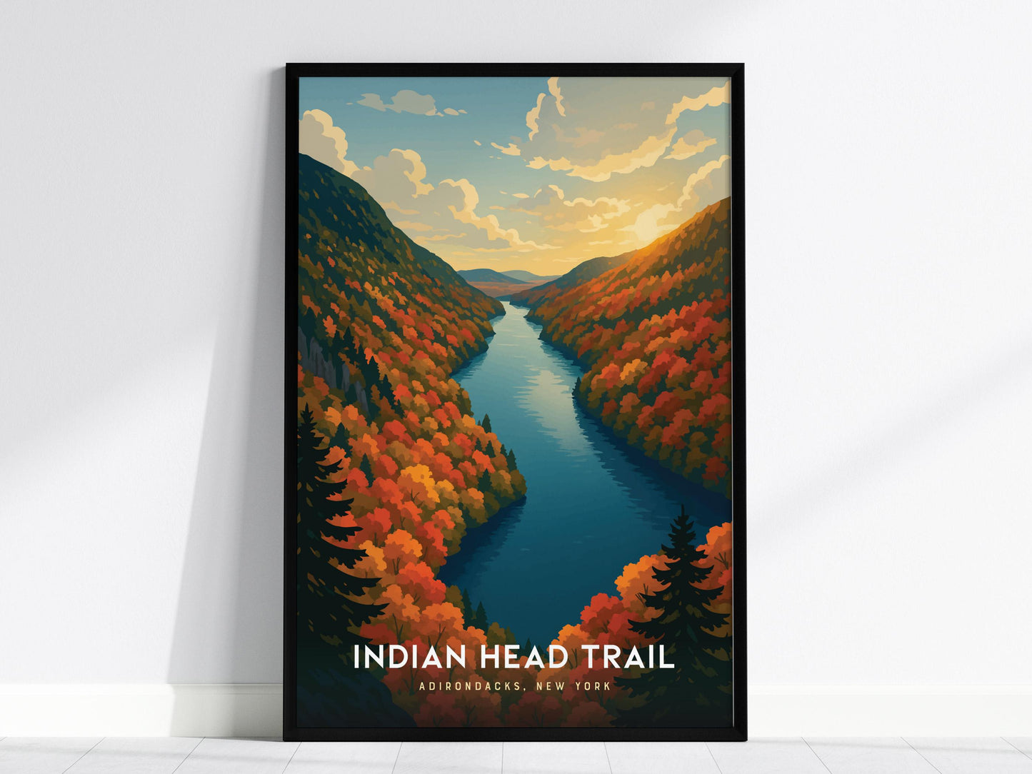 Indian Head Trail Adirondacks New York Framed Travel Print Wall Art