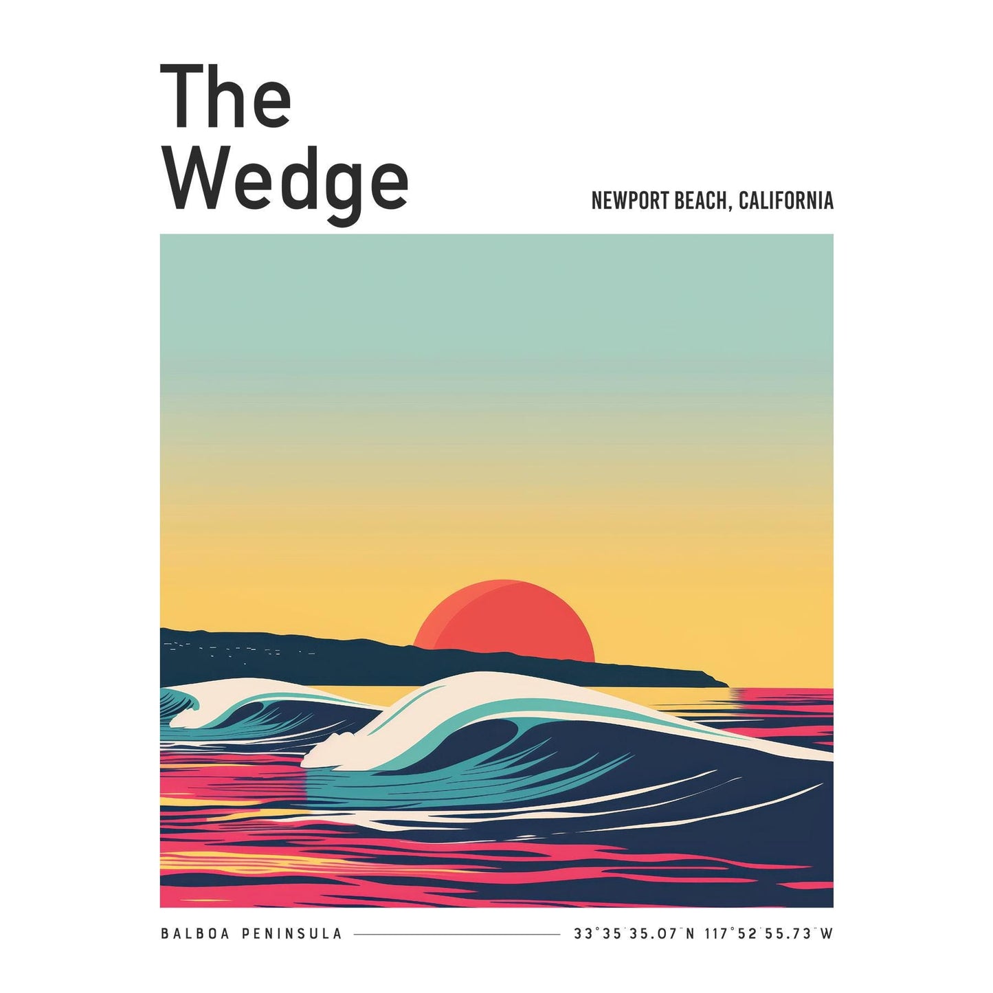 The Wedge Newport Beach California Surf Shirt Pocket Tee