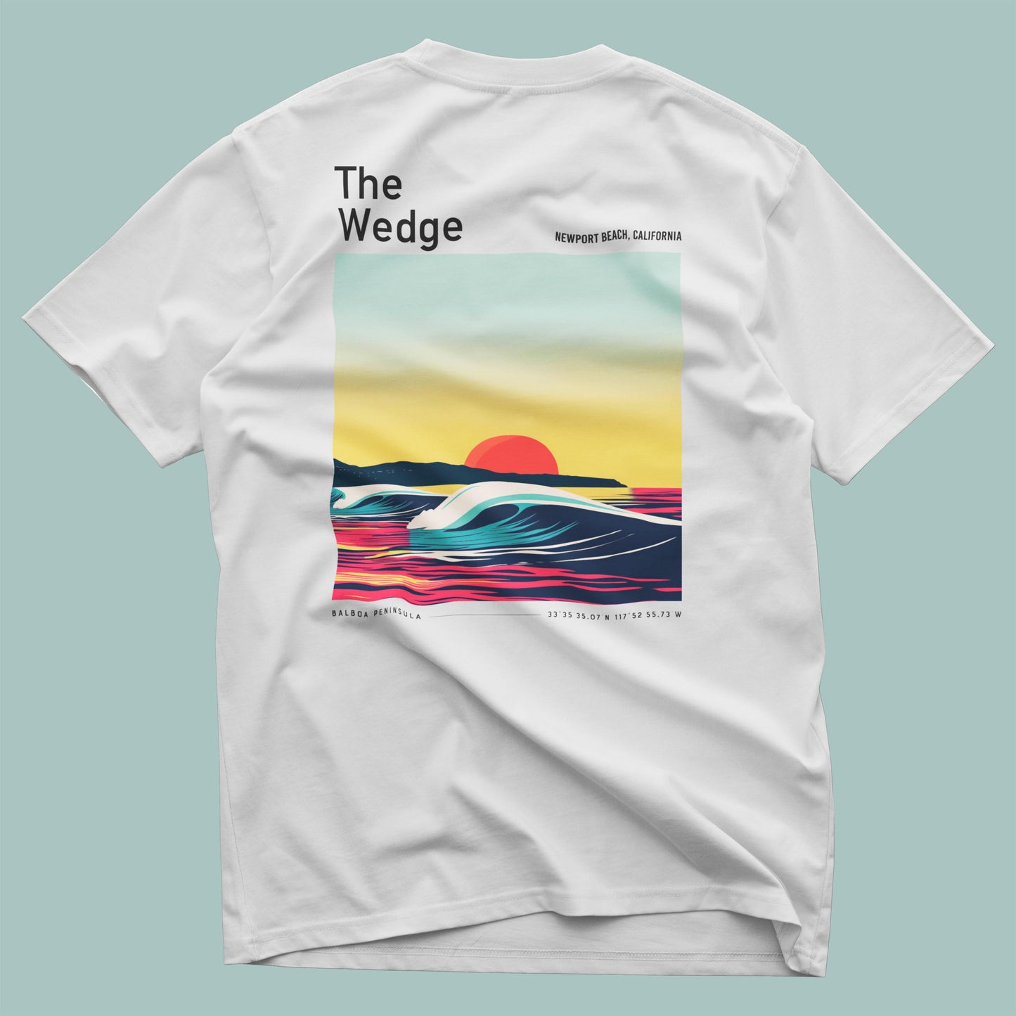 The Wedge Newport Beach California Surf Shirt Pocket Tee