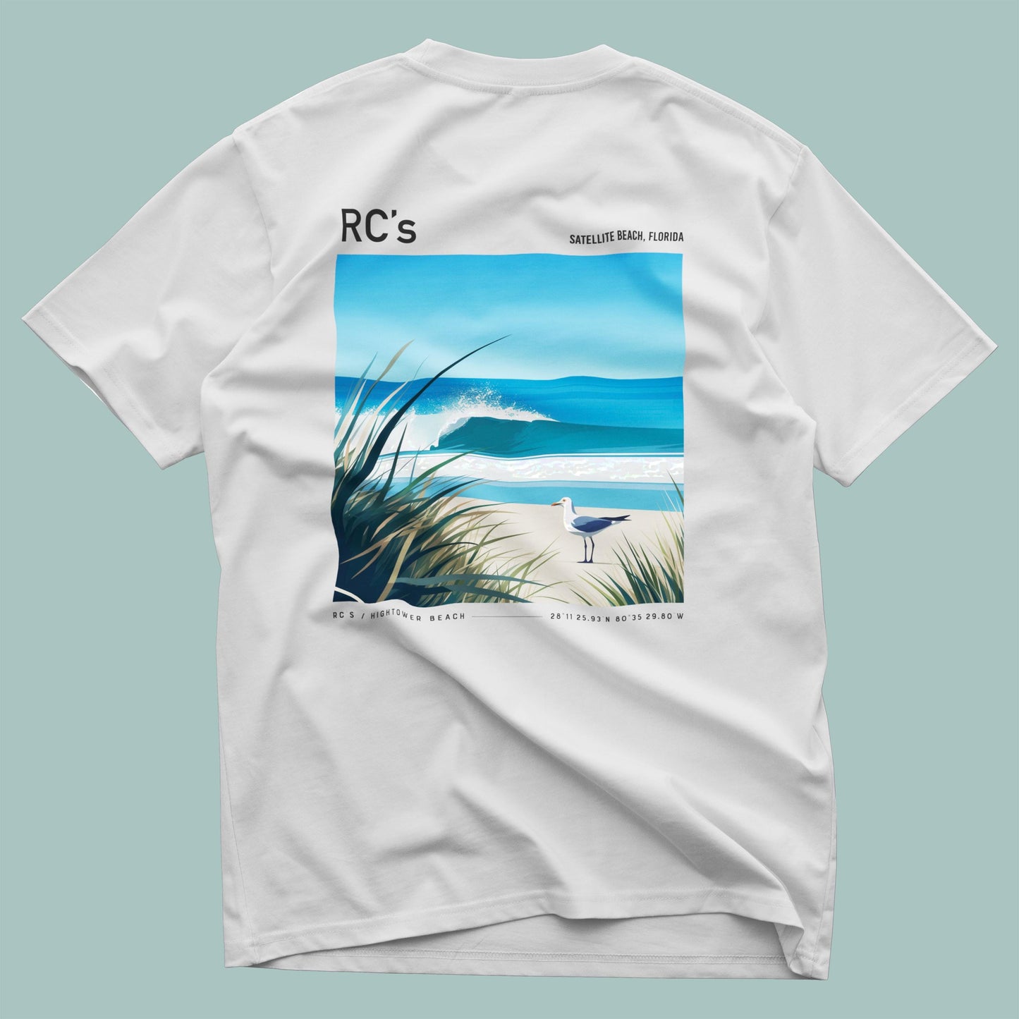 RCs Satellite Beach Florida Surf Shirt Retro Pocket Tee
