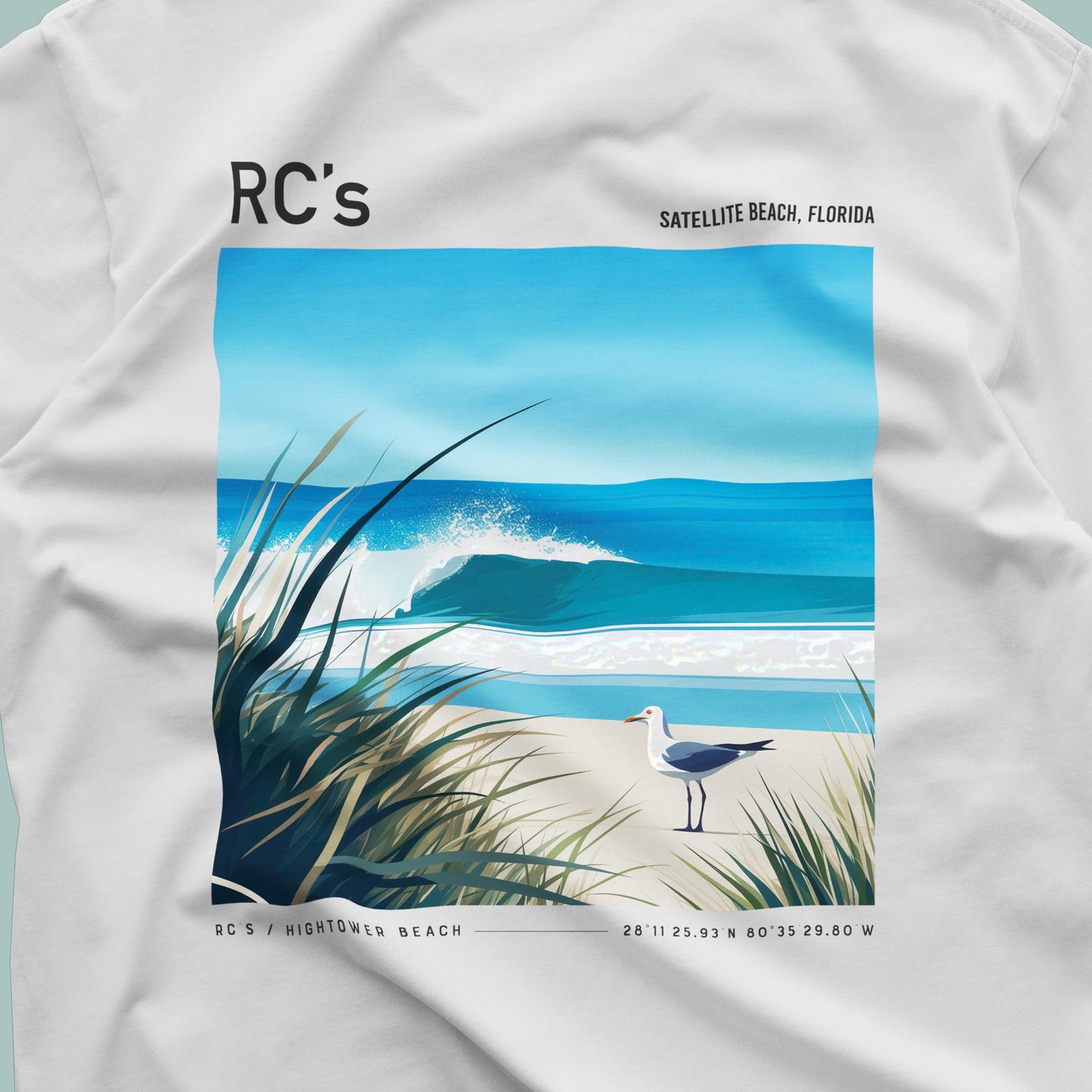 RCs Satellite Beach Florida Surf Shirt Retro Pocket Tee