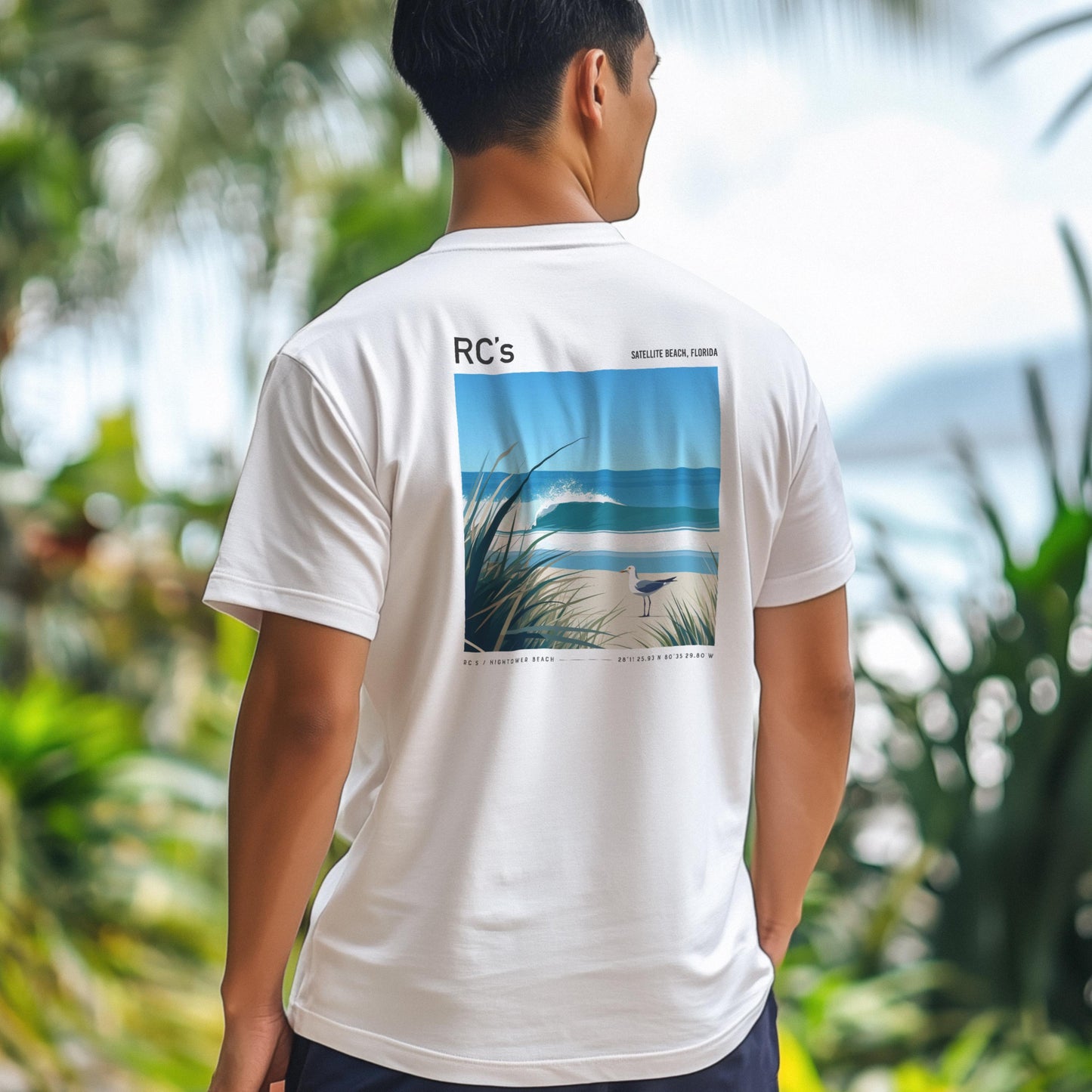 RCs Satellite Beach Florida Surf Shirt Retro Pocket Tee