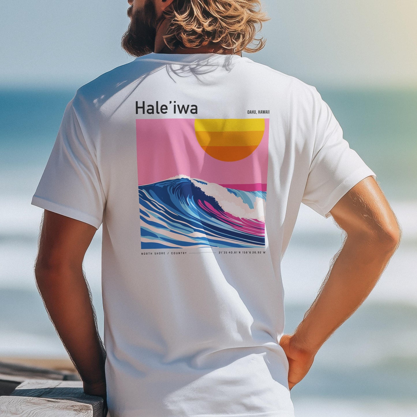 Haleiwa North Shore Oahu Hawaii Surf Shirt Pocket Tee