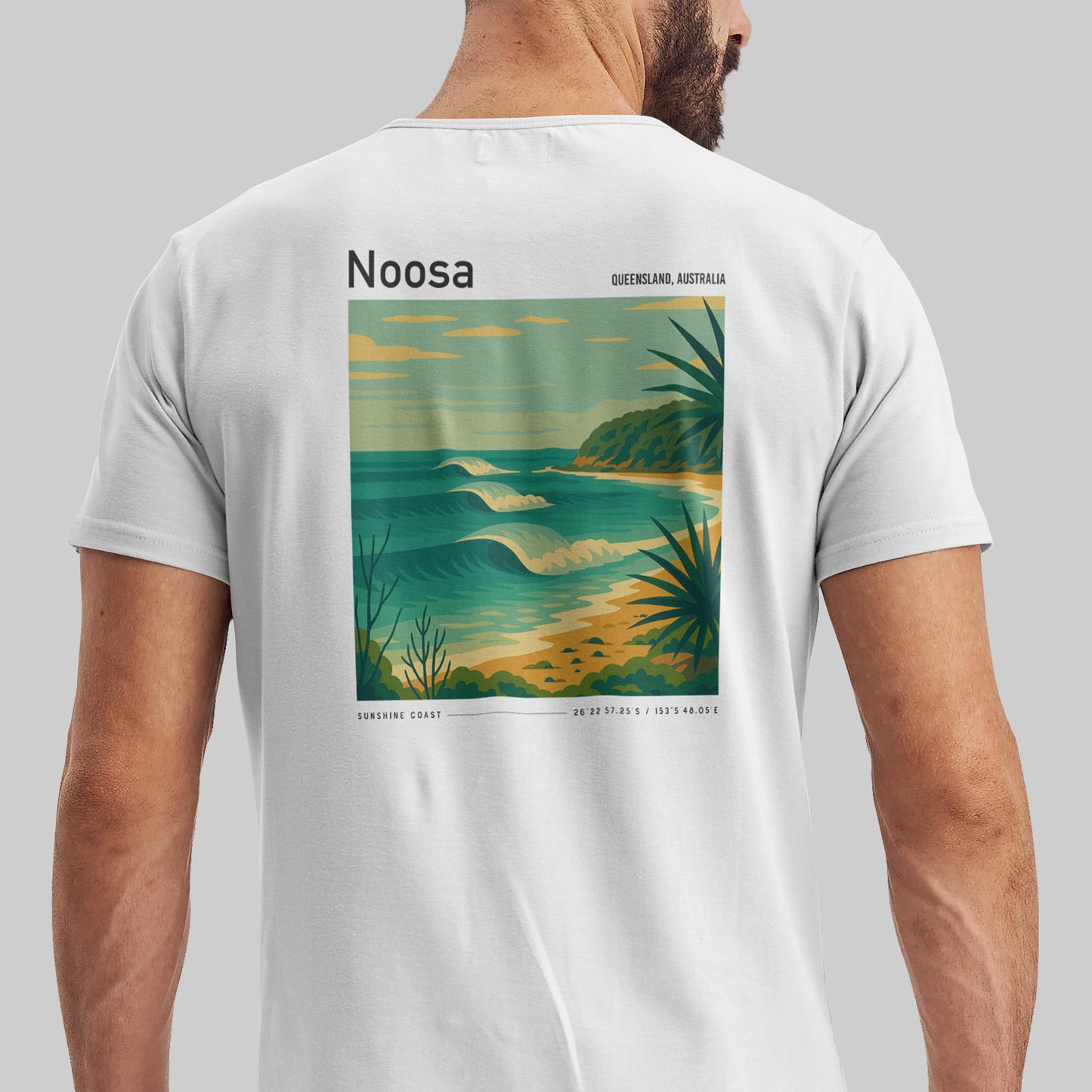 Noosa Australia Longboard Wave Surf Shirt Pocket Tee