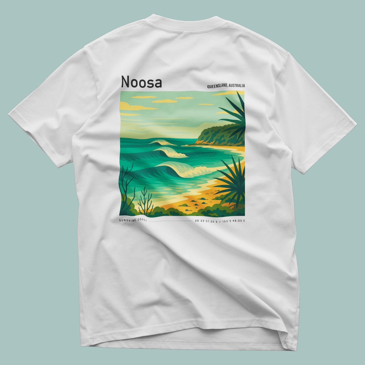Noosa Australia Longboard Wave Surf Shirt Pocket Tee