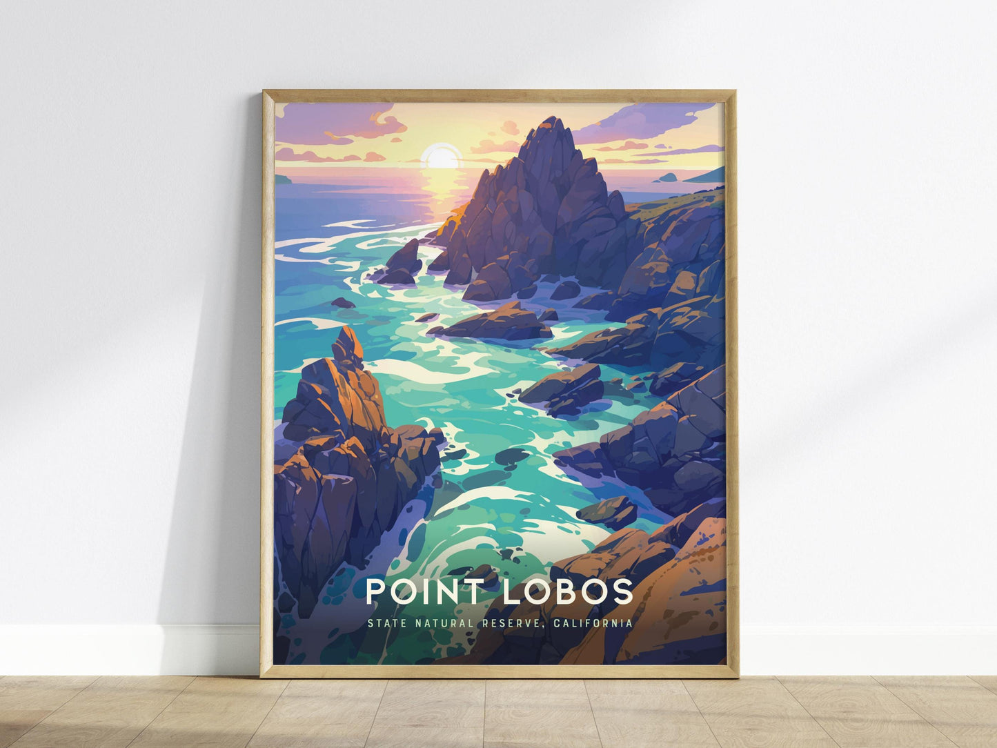 Point Lobos State Natural Reserve California Coastal Framed Travel Print Wall Art
