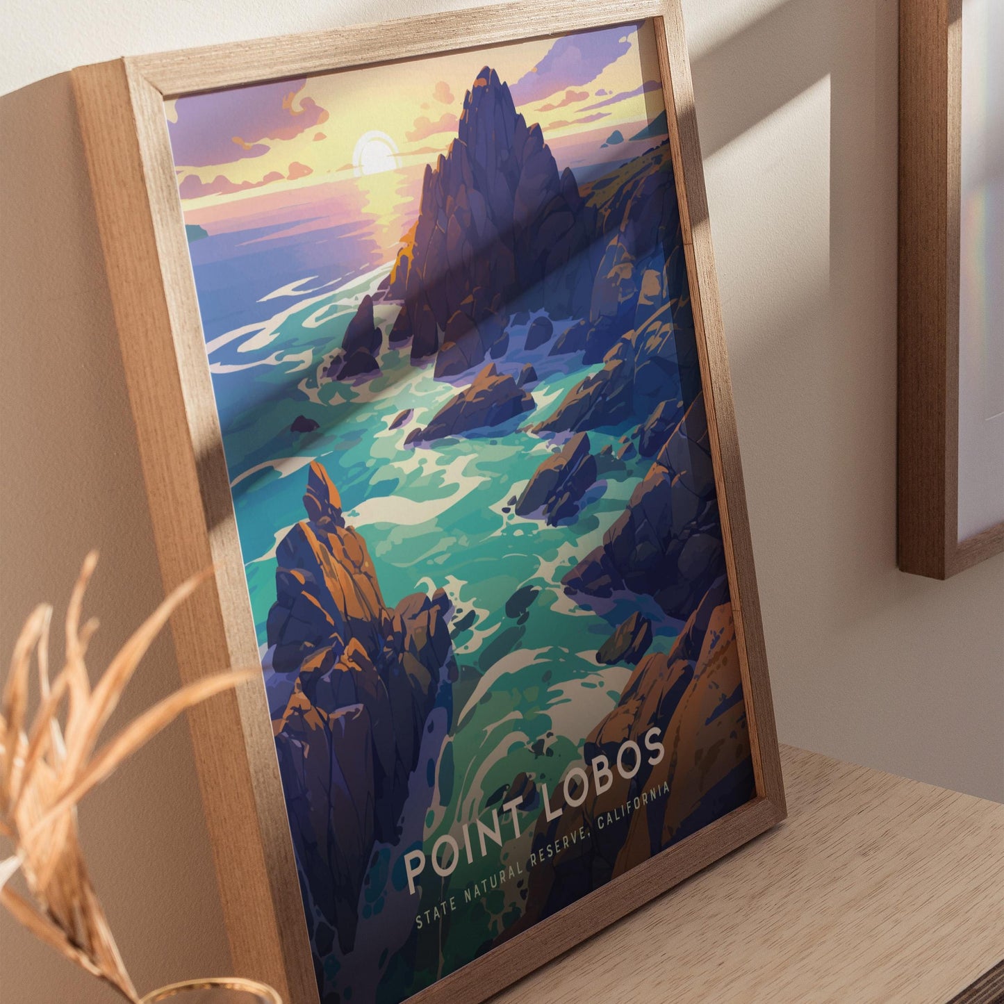 Point Lobos State Natural Reserve California Coastal Framed Travel Print Wall Art