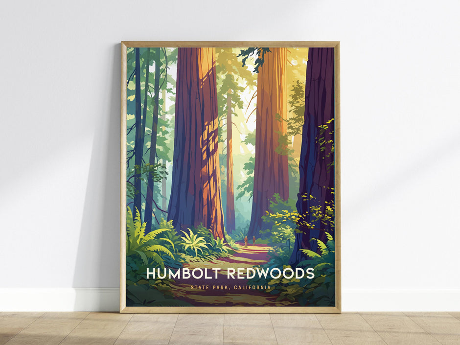 Humboldt Redwoods California State Park Framed Travel Print Wall Art