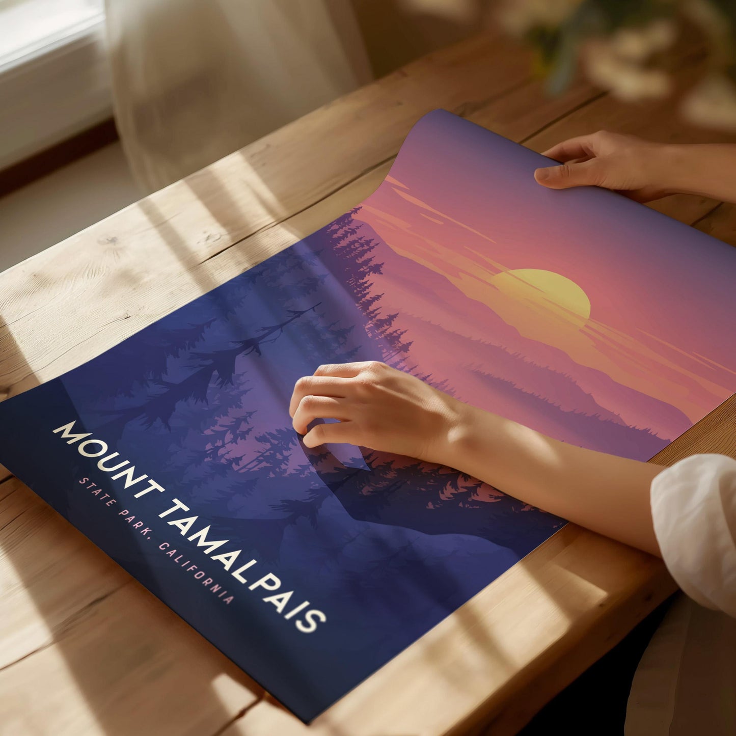 Mount Tamalpais State Park California Sunset Framed Travel Print Wall Art
