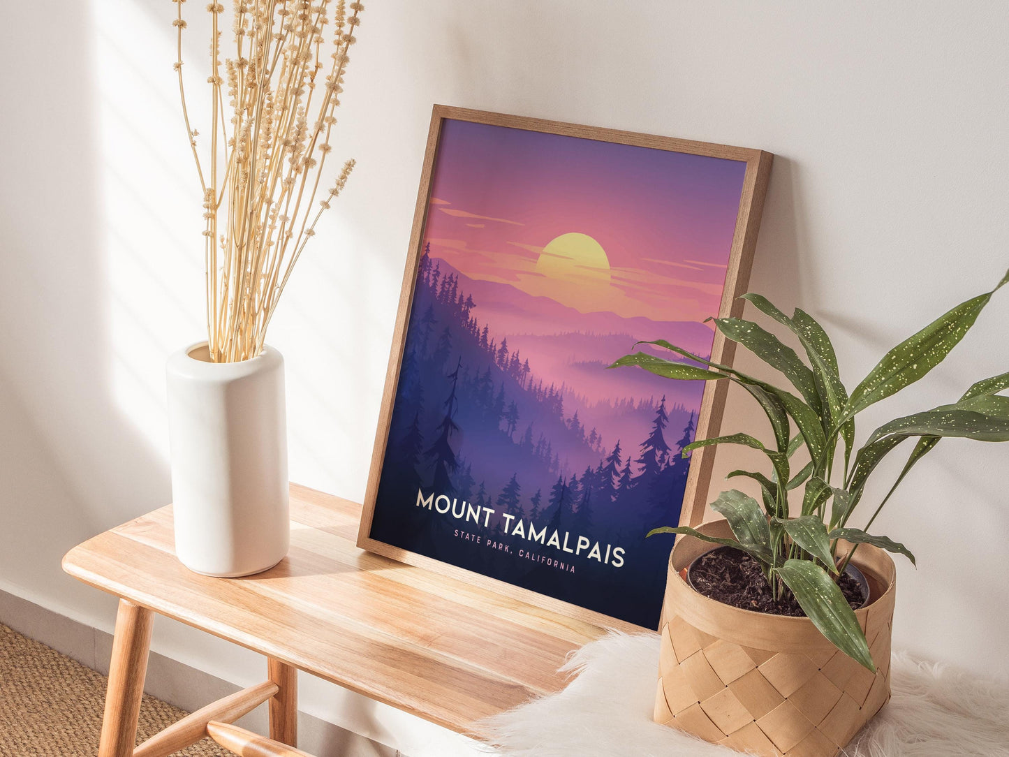 Mount Tamalpais State Park California Sunset Framed Travel Print Wall Art