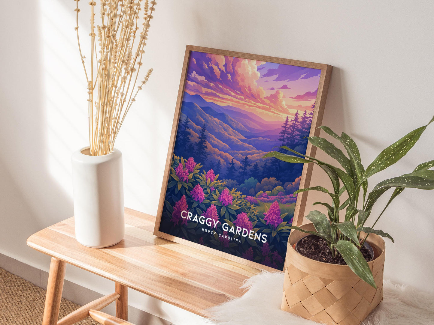 Craggy Gardens Blue Ridge Parkway North Carolina Framed Travel Print Wall Art
