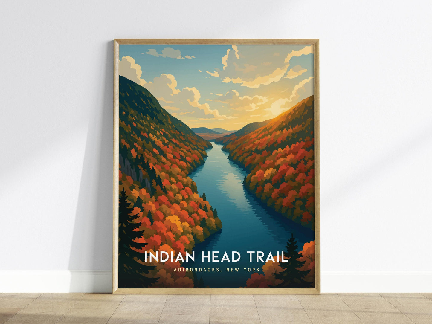 Indian Head Trail Adirondacks New York Framed Travel Print Wall Art
