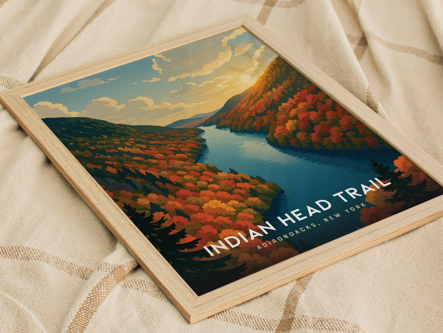 Indian Head Trail Adirondacks New York Framed Travel Print Wall Art