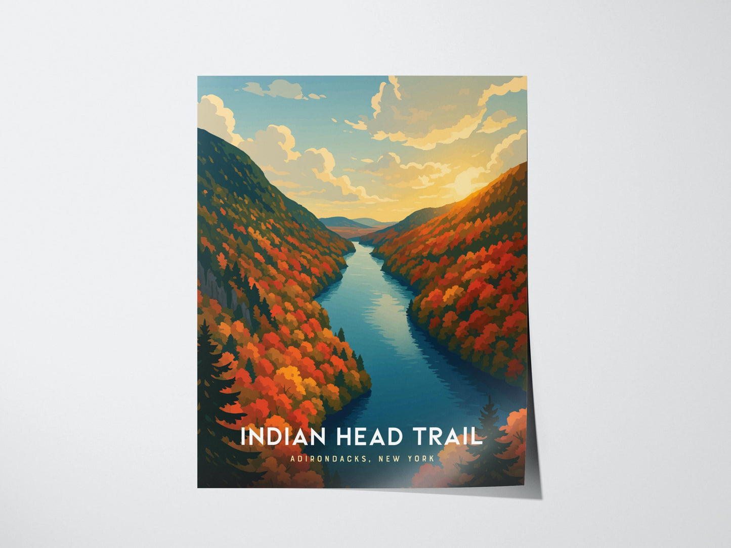 Indian Head Trail Adirondacks New York Framed Travel Print Wall Art
