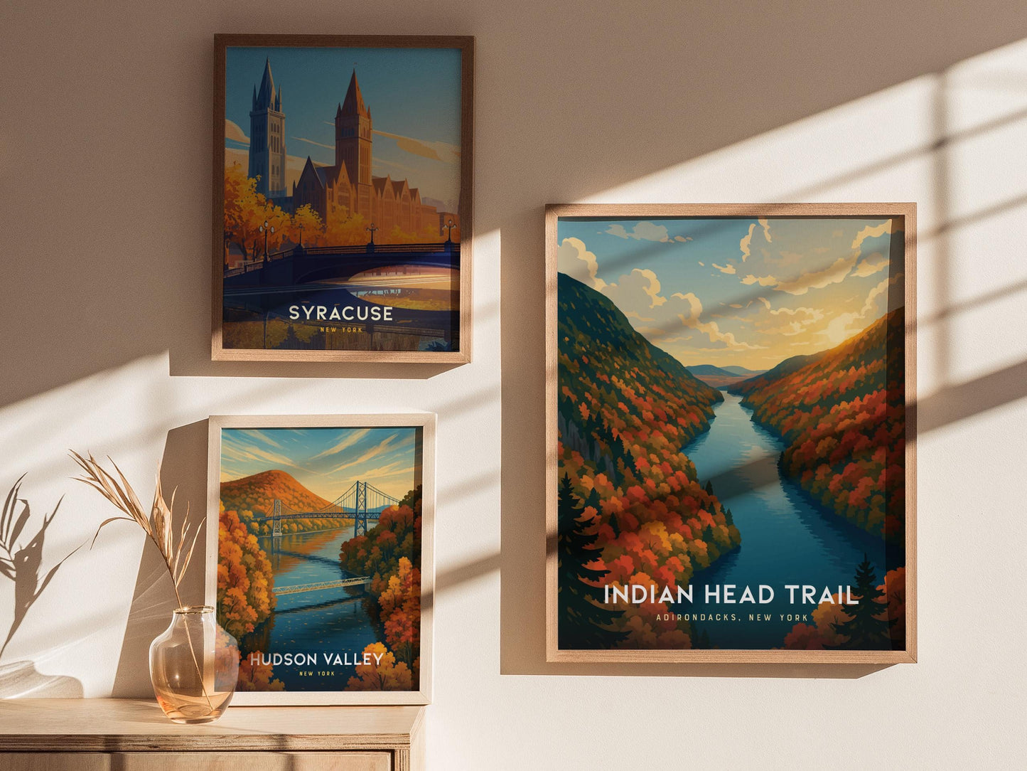 Indian Head Trail Adirondacks New York Framed Travel Print Wall Art