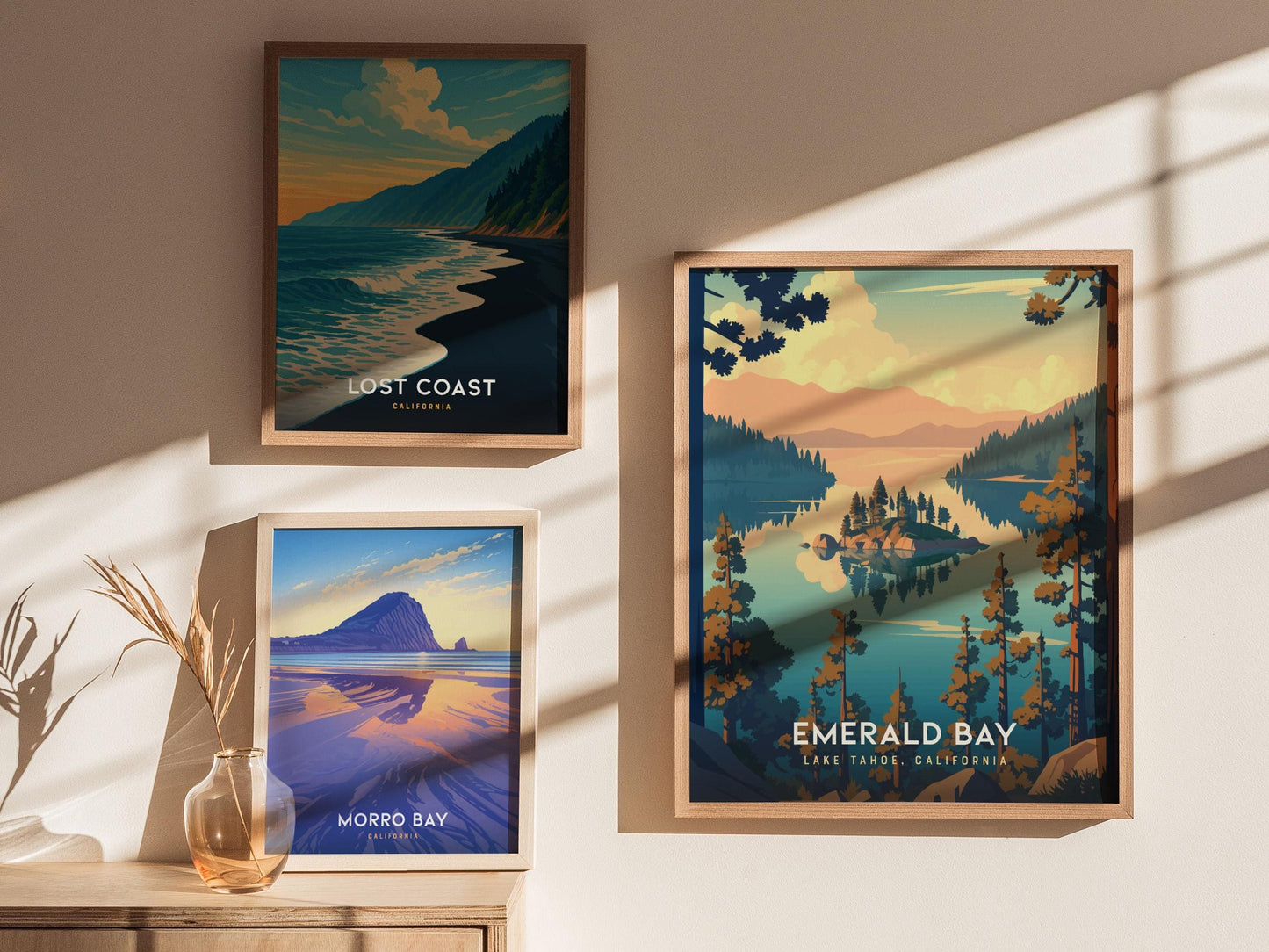 Emerald Bay State Park Lake Tahoe California Framed Travel Print Wall Art