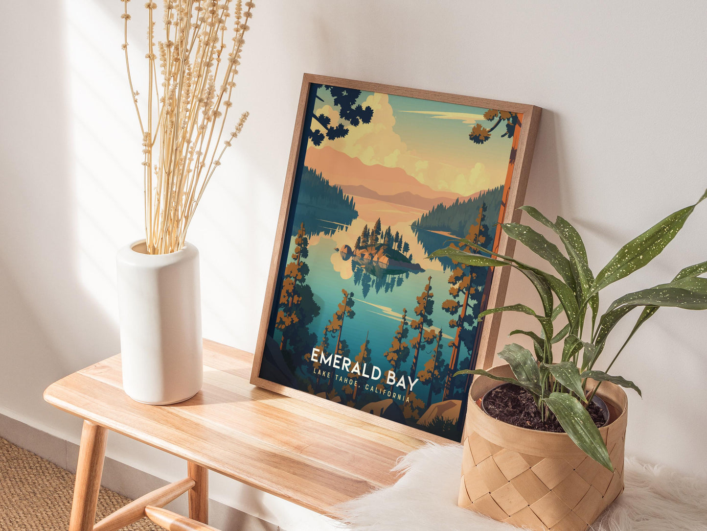 Emerald Bay State Park Lake Tahoe California Framed Travel Print Wall Art